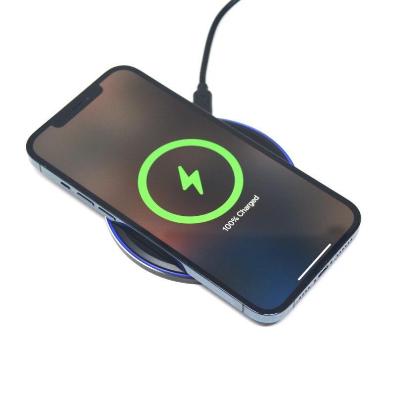 Custom Orbit LED - 15W Aluminum Wireless Charger with LED Display - 2