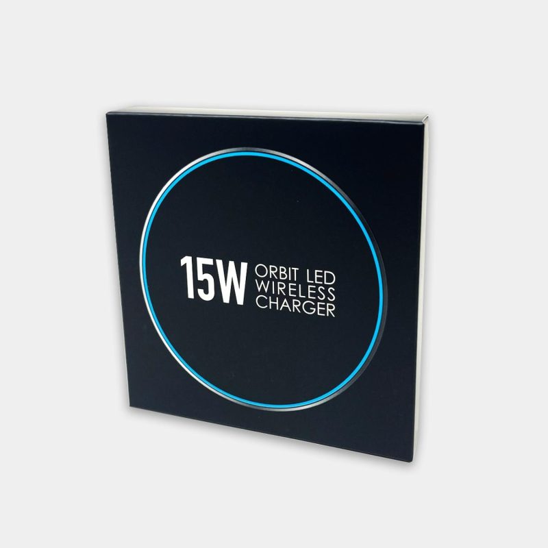 Custom Orbit LED - 15W Aluminum Wireless Charger with LED Display - 3