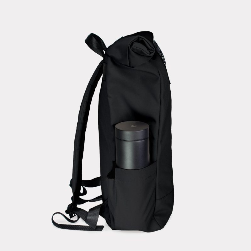 Custom Malibu - Roll Top Laptop Backpack (Black) - 3