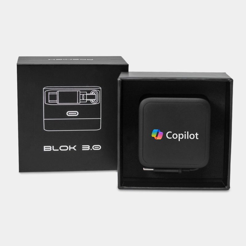 Custom Blok 3.0 - 30W GAN Compact Wall Charger W/ Built-In Retractable USB-C Cable - 3
