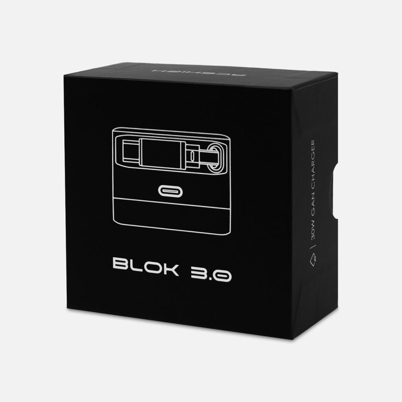 Custom Blok 3.0 - 30W GAN Compact Wall Charger W/ Built-In Retractable USB-C Cable - 4