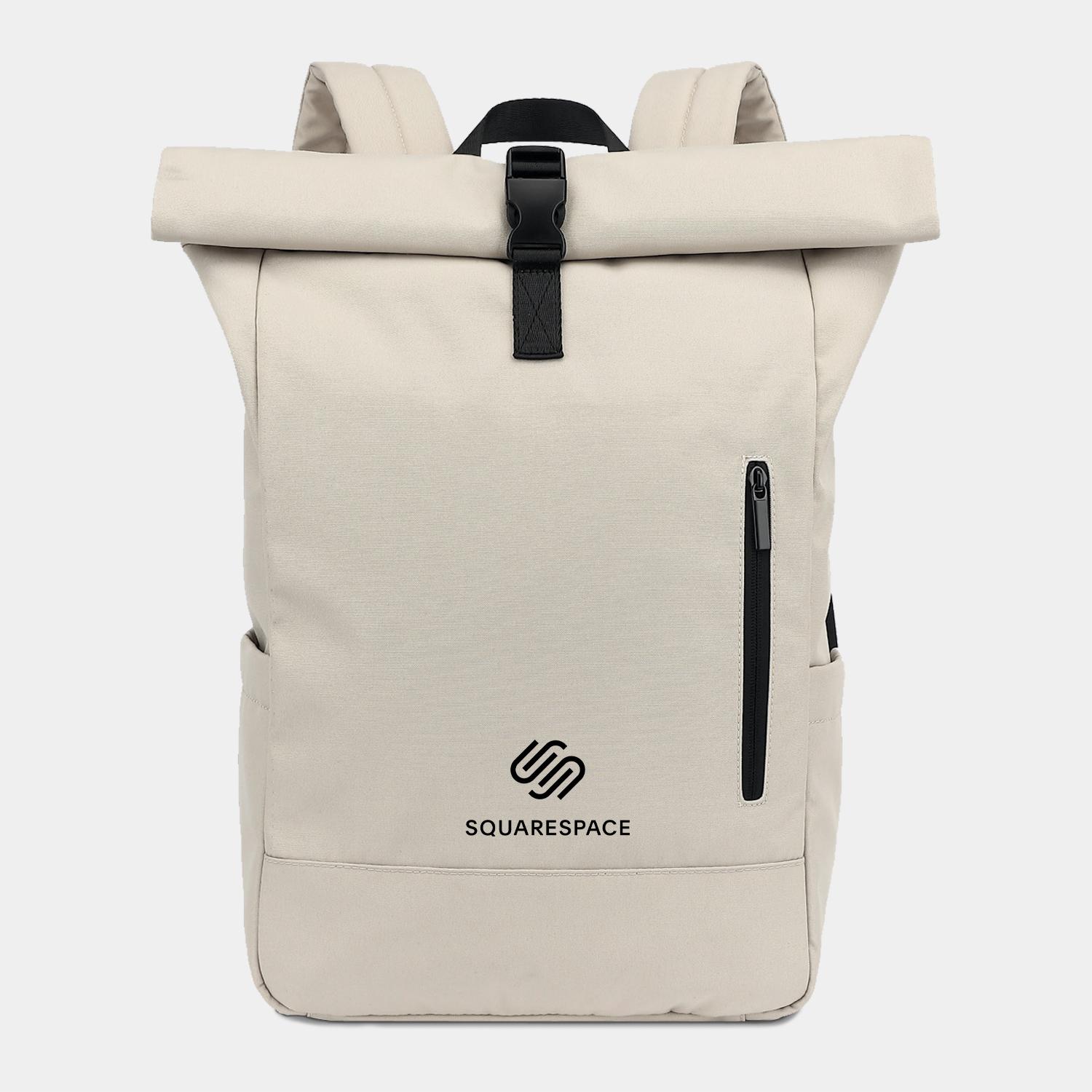 Custom Malibu - Roll Top Laptop Backpack (Tan)